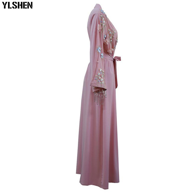 UAE Abaya Dubai Muslim Hijab Dress Kaftan Arab Islam Women Long Floral Kimono Cardigan Turkish Elbise Mubarak Islamic Clothing