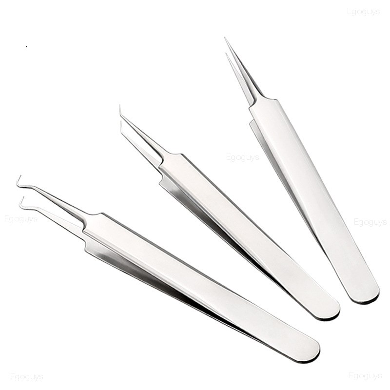 Eyelash Extension Tweezers Makeup Stainless Steel Non-Magnetic Pincet False Eyelash Tweezers 3D Accurate Tweezers