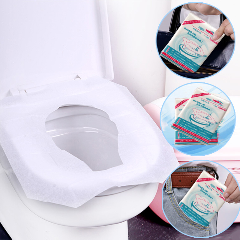 10Pcs Disposable Toilet Seat Covers Soft Washable WC Toilet Lid Cover Universal Closestool Mat Seat Case Bathroom Accessories