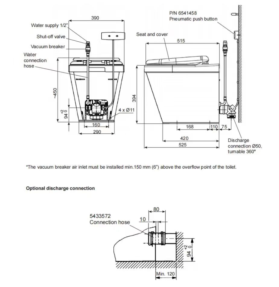 Vacuum toilet