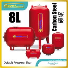 8L carbon steel pressure tank works like a shock absorber and take excess water volume and pressure in water chiller systems