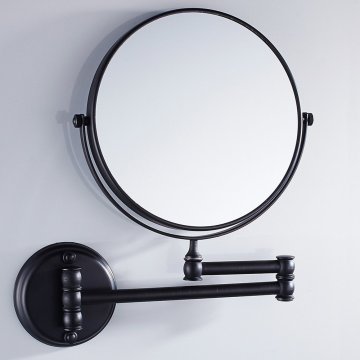 8-Inch Brass Bathroom Vanity Mirror folding Wall Mounted Folding Makeup Double Side Magnification Mirror Antique Style Black