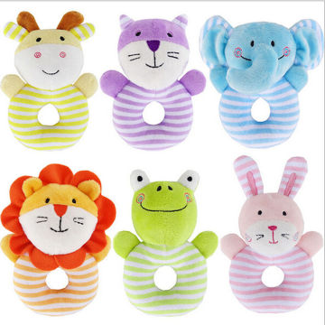 Baby Rattles Toys Plush Crib Stroller Infant Baby Pram Striped Cute Rattle Hanging Rabbit Bear Animal baby toys 0-12 months