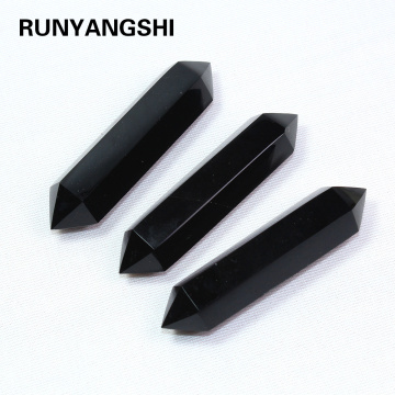 Wholesale 100% Natural Obsidian Crystal Column Treatment Double-ended Quartz Stone Crystal Decoration Ornament Home Using