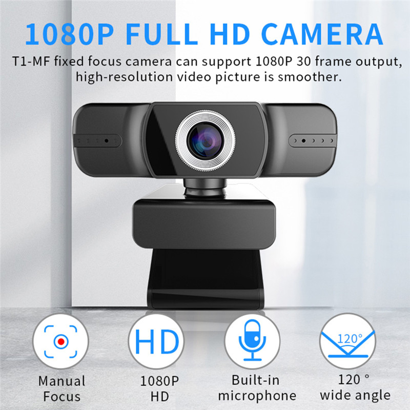 HD 1080P Webcam With Noise-Cancelling Mic PC Cameras Web Cam For Computer OBS Skype YouTube