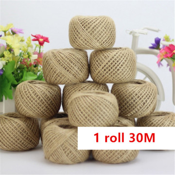 1 Roll 30M Jute Hemp Rope Natural Sisal 2mm Country Label Packaging Wedding Decoration Twisted Rope Rope Event Party DecorationC