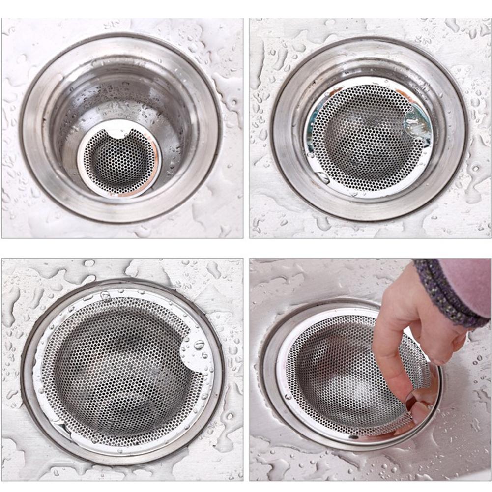 Stainless Steel Bathtub Hair Catcher Shower Drain Hole Filter Mesh Trap Sink Strainer Basin Drainage for Kitchen Bathroom