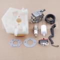 Carburetor Switch Fuel Air Filter Line For Husqvarna 55 50 51 Chainsaw 503281504, 530717901 w Coke Rod Lever Gasket Spark Plug