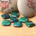 ShinyGem 20mm Square Phoenix Stone Big Dyed Chrysocolla Azurite Loose Bead Green Natural Stone Beads For Jewelry Making 5pcs/Lot