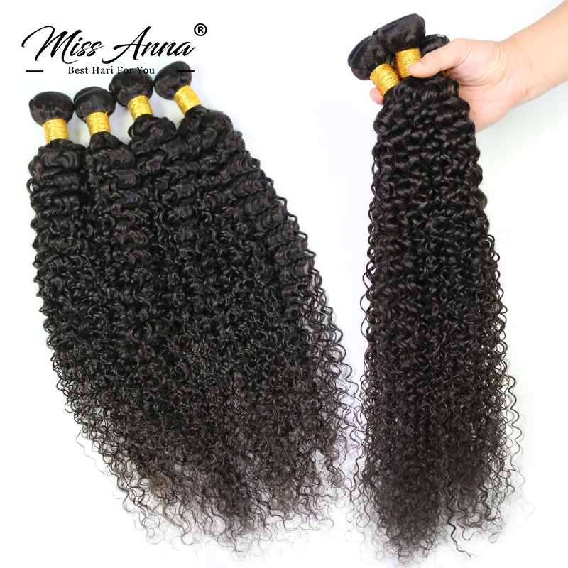 Missanna Brazilian Kinky Curly Hair 1/3/4 Bundles Deep Curly Hair Weaves 32 34 36 38 40Inch Natural Remy Human Hair Extensions