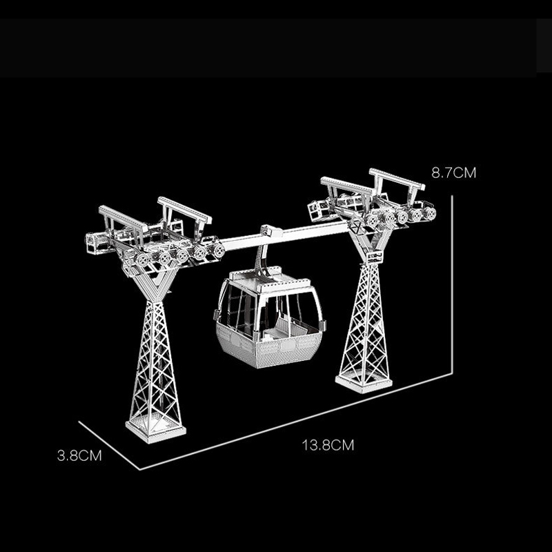 Nanyuan 3D Metal Puzzle Cable car Recreation building Model DIY Laser Cut Assemble Jigsaw Toys Desktop decoration GIFT For Audit