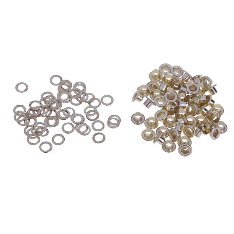 100sets Metal 4/5/6/8mm Round Inner Hole Shoes Garment Clothes Eyelets Appare Eyelet with Washer Leather Craft Repair Grommet