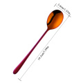 2019 New Stainless Steel Long Handle Ice Spoon 9 Color Rainbow Tableware Stirring Spoon Tools Honey Coffee Ice Cream Tea Spoons