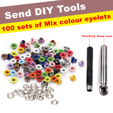 100pcs eyelets grommets Scrapbook Metal eyelets For Scrapbooking DIY embelishment for homework clothes sewing garment eyelets