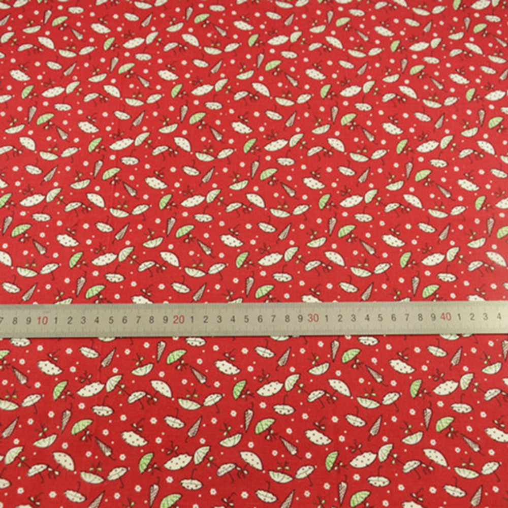 Cotton Patchwork Fabrics Crafts Dolls Textile Sewing Cloth Dark Red Color Cartoon Umbrella Style Fat Quarter Telas Tecido Tilda