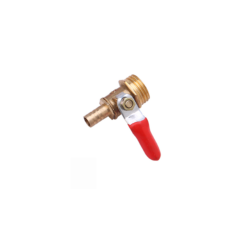 6/8/10/12mm Hose Barb 1/8" 1/4" 3/8" 1/2" Male Thread Brass Ball Valve With Red Handle For Water Oil Gas Pipe Fittings