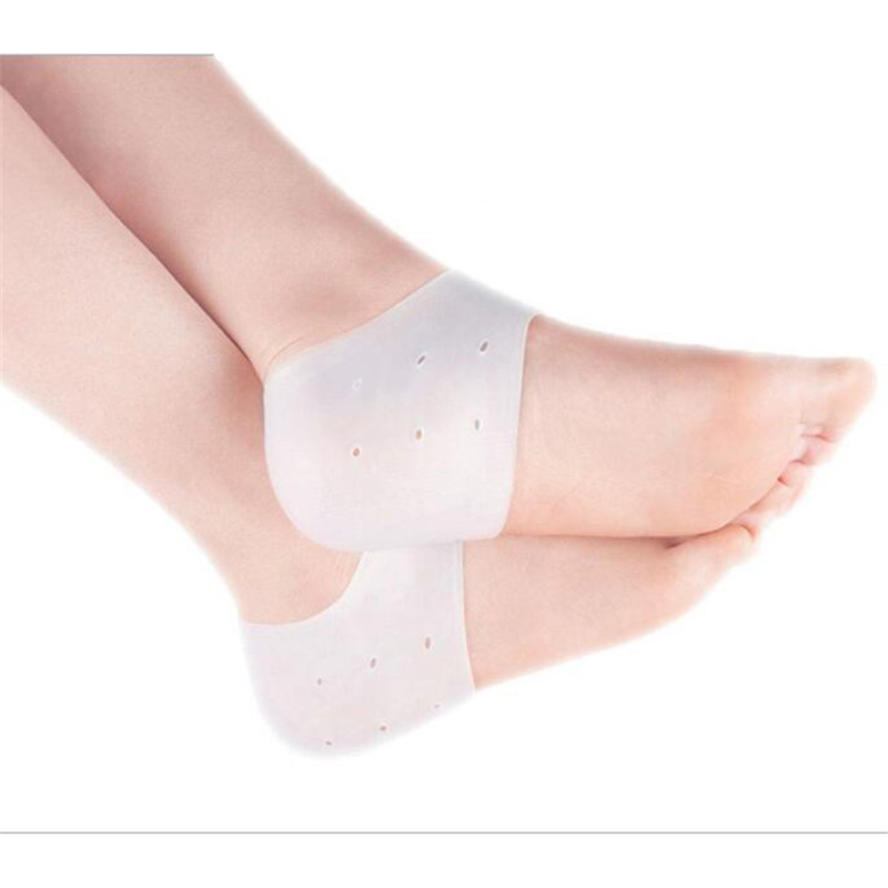 2PCS Heel Protector Silicone Moisturizing Gel Heel Socks Inserts with hole Cracked Foot Protectors Shoe Cushion Inserts