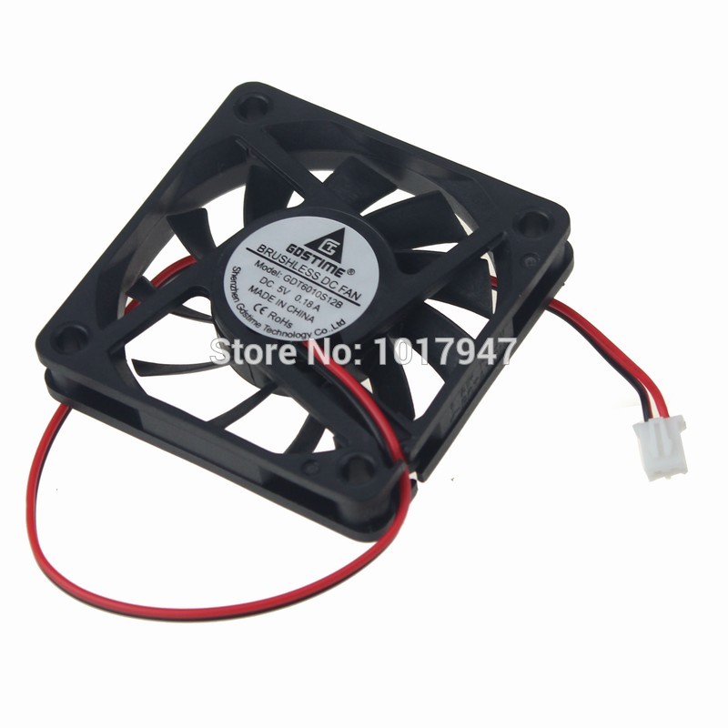 10PCS LOT Gdstime 6010 DC 5V 2P 6cm 60mm 60x60x10mm Ventilation Axial Cooling Cooler Fan