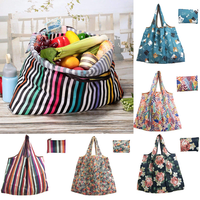 Fashion Unisex Foldable Handy Shopping Bag Reusable Tote Pouch Recycle Waterproof Storage Handbags Sample Travel Bag