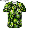 2020 New Skull Funny Expression 3D Print t shirt Men/Women Fashion Ropa Casual Streetwear Tee shirt Boys Green Clothes Drop ship