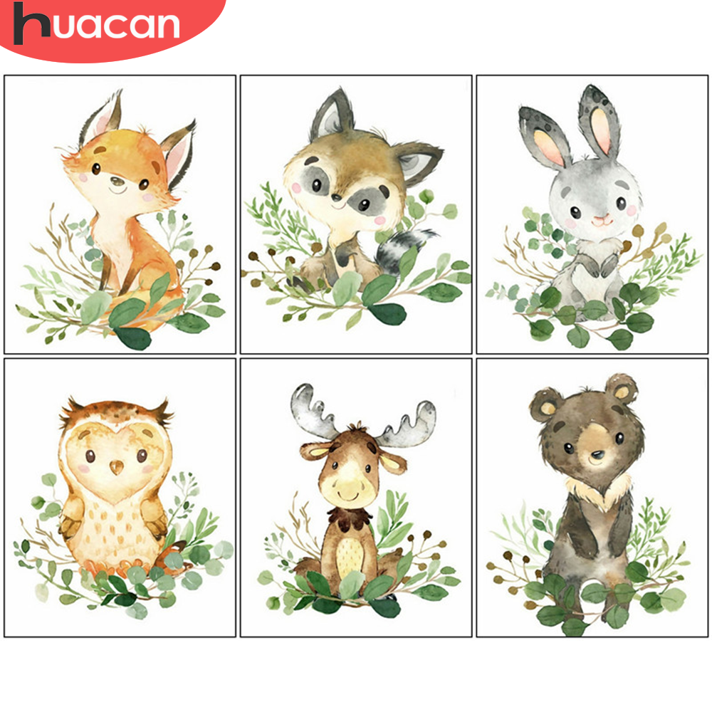 HUACAN Painting By Numbers Fox Animal Oil Painting Wall Art Coloring By Numbers On Canvas Kits Handpainted Gifts