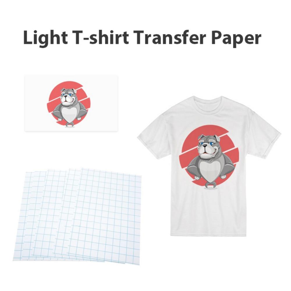 A4 10 sheets T-Shirt Transfer Photo Paper Inkjet for Light Cloth Color Fabric Cotton Garment Tracing Paper DIY Tools