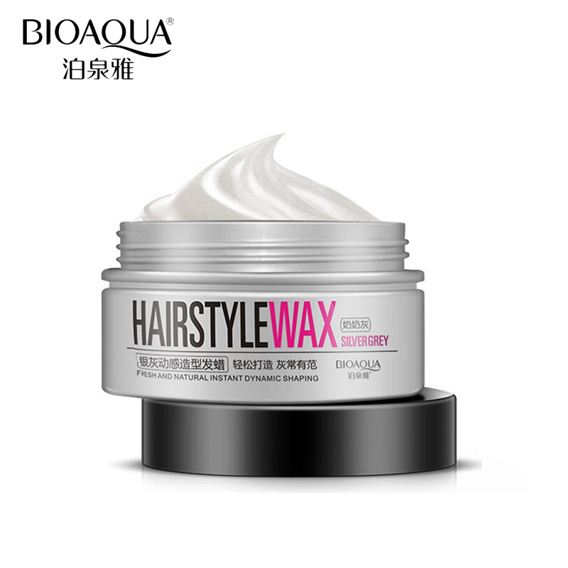 BIOAQUA Brand 100g Silver Grey Hair Pomade Mud Hairstyle Shaping Wax Cream Quick Dry Modeling Easy To Styling Natural Fluffy Gel