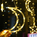 3.5M Moon Star Lamp LED Lamp String Ins Christmas Lights Decoration Holiday Lights Curtain Lamp Wedding Party Fairy Neon 220v