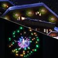Hanging Starburst Fireworks Lights, 120 LED Fireworks Starburst Dandelion Fairy Lights Battery Operated String Light, 2/ 1 Pack