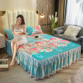 3pcs Set Floral Printing Bedspread King Queen Twin Size Thicken Sanding Soft Bed Skirt 1pc Bed Skirt + 2pcs Pillowcase