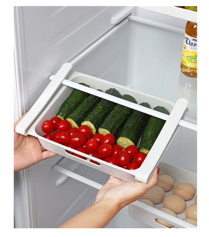 1pcs Kitchen Storage Box Case Refrigerator Food Vegetable Container Box Pull-out Drawers Fresh Spacer Layer Kitchen Organzier