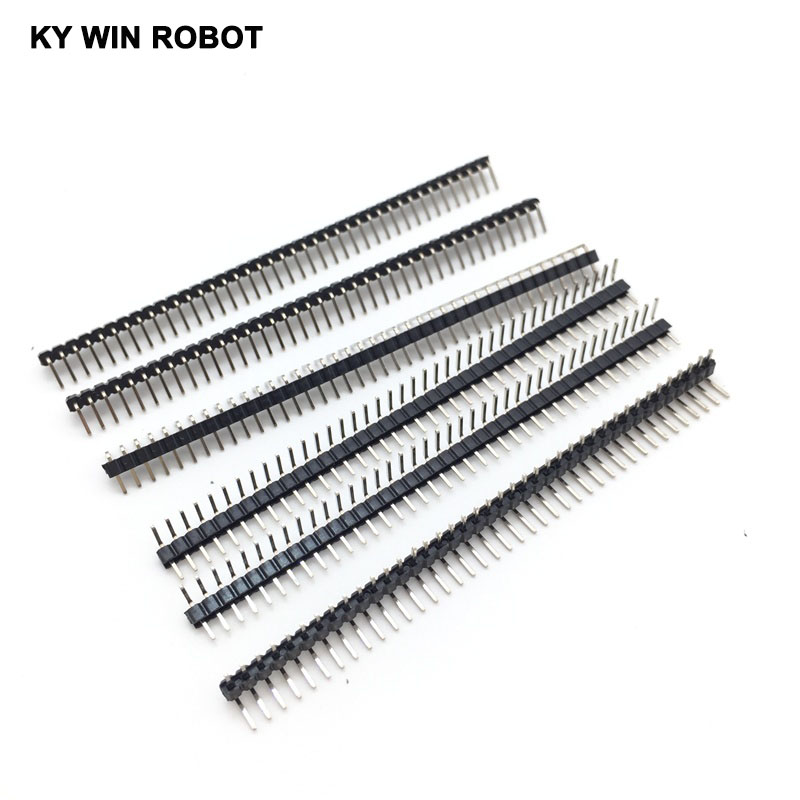 10pcs 40 Pin 1x40 Single Row 90 - degree 2mm Pin Header Angle Connector Plated copper Strip bending