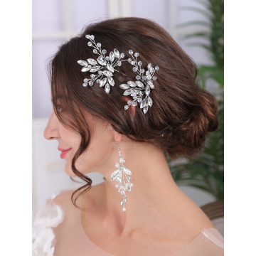 Tiara Crystal Hairpin Wedding Accessories For Hair Jewelry Women Rhinestone Hair Ornaments Bride Headpieces Set Bridal Headwear