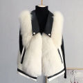 Faux Fox fur Waistcoat Leather Vest Women's Short Autumn Winter 2020 Waistcoat Faux Fox Fur Vest Jacket