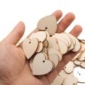 100Pcs Blank Heart Wooden Slices Wood Plaque Board for Art Crafts Birthday Reminder DIY Calendar Accessories Home Decoration