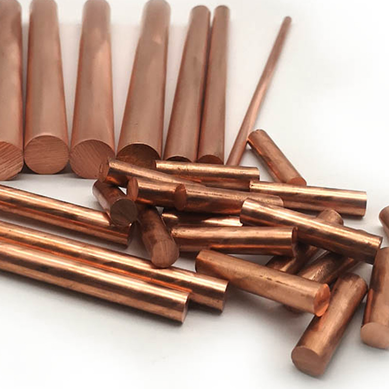 Solid round pure copper rod anode electrode Cu bar cylinder stick for copper plating solution and metalworking 2mm to 50mm long