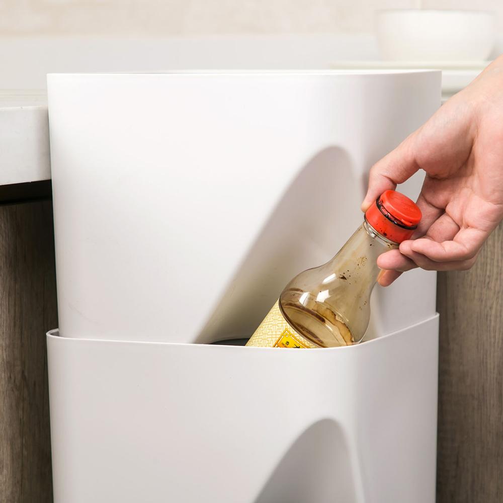 Single Layer Kitchen Trash Can Recycle Bin Sorting Trash Bin Household Dry And Wet Separation Waste Bin Household Rubbish Bin