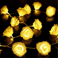 1M/2M/5M/10M Rose Flower LED String Lights Battery Operated Christmas Holiday Lights For Valentine Wedding Decoration