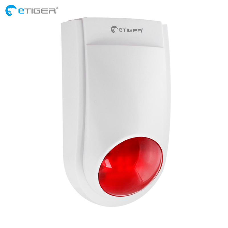 eTiger Alarm Siren Wireless Outdoor External Flash LED strobe Light Siren For Alarm System Intruder Burglar S4 S3B V2