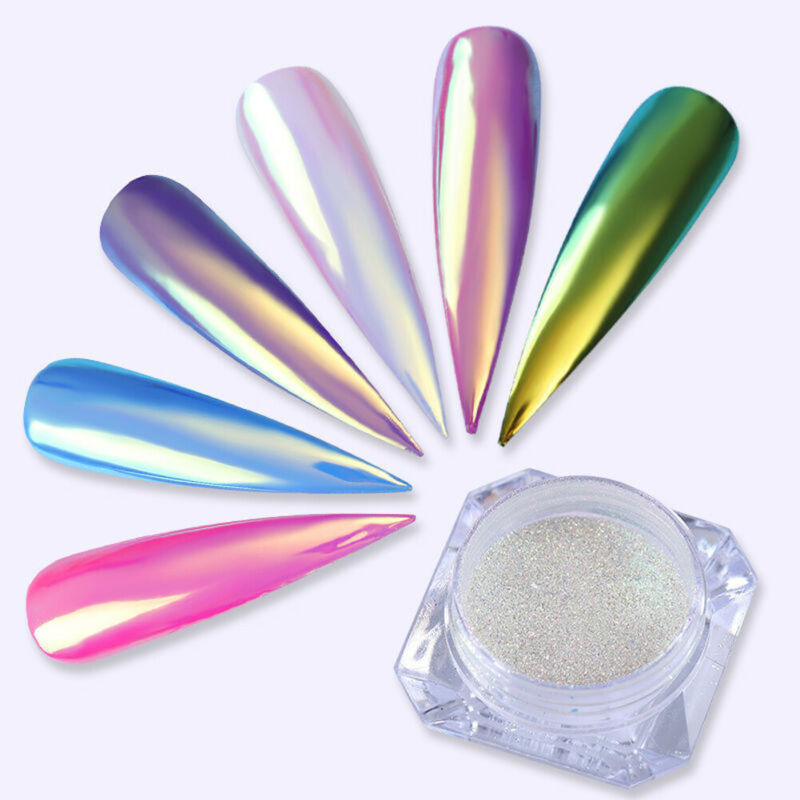 0.2g Nail Mirror Glitter Powder Metallic Color Nail Art UV Gel Polishing Chrome Flakes Pigment Dust Decorations Manicure