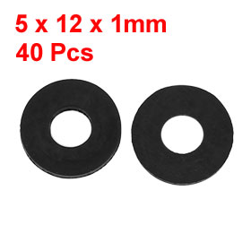 Uxcell Hot Sale High Quality 5x12x1mm Oil Resistance O-Ring Hose Gasket Flat Rubber Washer Lot for Faucet Grommet 40pcs Black