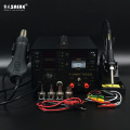 SAIKE 909D 3 in 1 Hot air gun soldering station Rework stations Desoldering station DC regulated power supply 15V 1A