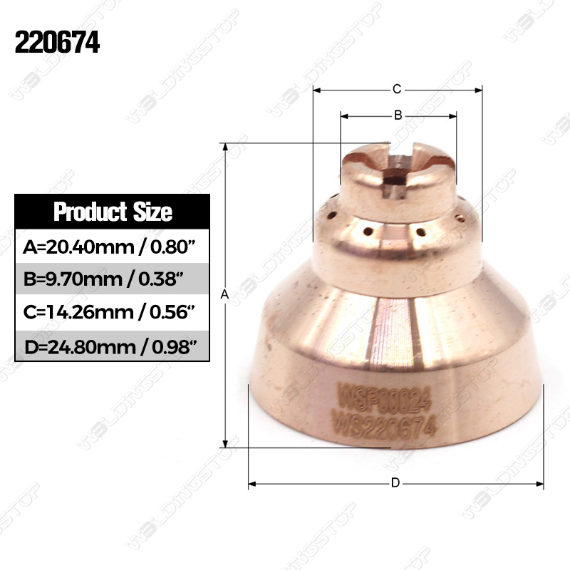 220674 WS Plasma shield 5pcs shield cup 45A Cutting Torch