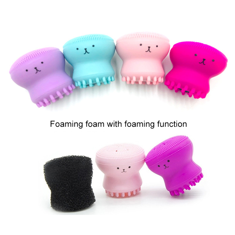 Silicone Small Octopus Facial Cleansing Brushes Face Deep Cleaning Washing Brush Massage Beauty Instrument Clean Pores/exfoliate