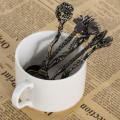 5pcs/set Vintage Royal Style Spoons Mini Bronze Dessert Fruit Spoon Luxury Dessert Coffee Tea Spoons Tableware