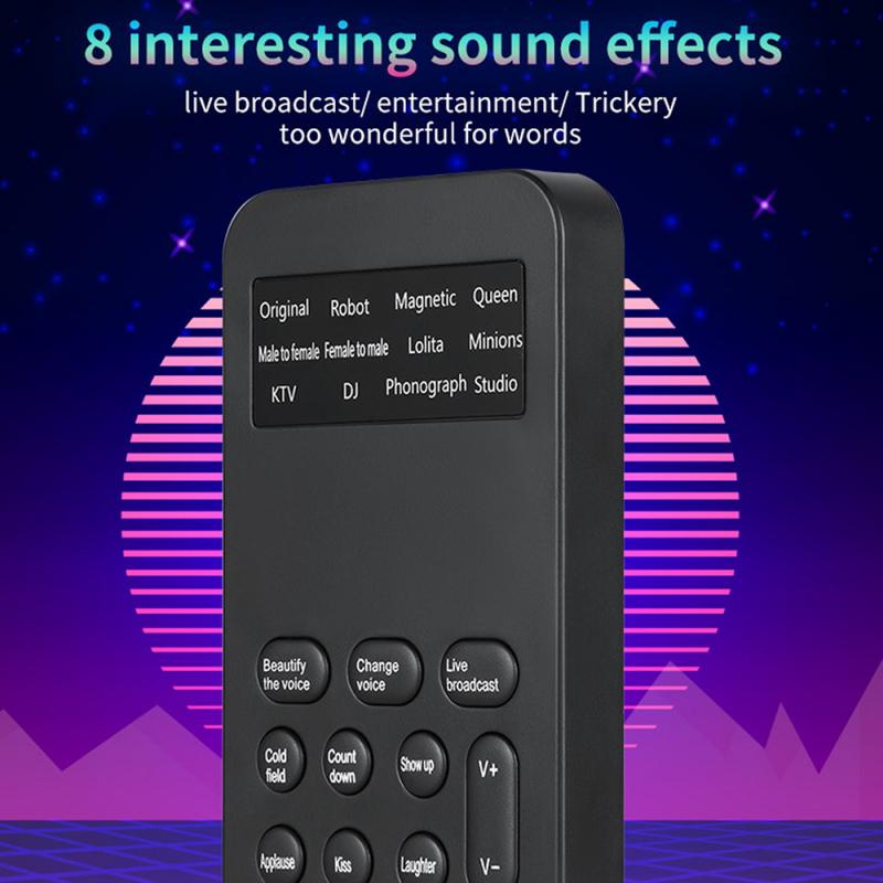 Voice Changer Microphone Mini Sound Card 12 Sound Change Modes For Phone Computer PC Game Machine Supports Fine Adjustment