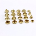 100pcs Brass Round Double Cap Rivets Stud Rivet Collision Nail Leather Craft Bag Belt Clothing Garment Shoe Decor Fastener