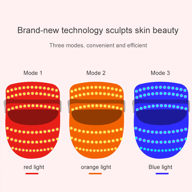 3 Colors Photon Led Facial Mask Machin Lighting Tender Facial Skin Care Photon Therapy Anti Acne Spots Electric Beauti Salon Spa