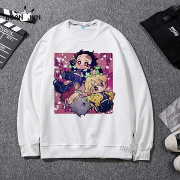 Demon Slayer Kimetsu No Yaiba Children'S Hoodies & Sweatshirts White 3T-12T Cotton Boys Girls Hoodies 3-12 Years Sweatshirts