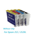 212 212XL Refillable Ink Cartridge For Epson without Chip for Epson Workforce WF-2830 WF-2850 Expression Home XP-4100 XP-4105